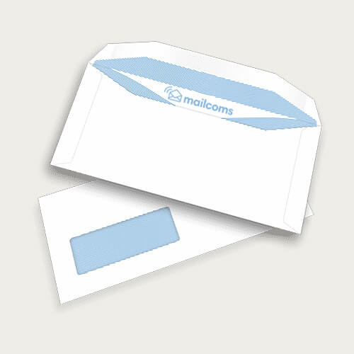 1000 White DL+ Gummed Windowed (45mm x 90mm Window) Envelopes (114mm x 235mm)