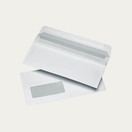 1000 White DL Windowed (35mm x 90mm) Self Seal Envelopes (121mm x 235mm)