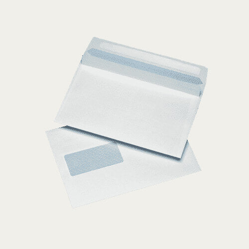 500 White C5 Windowed (45mm x 90mm) Self Seal Envelopes (162mm x 229mm)