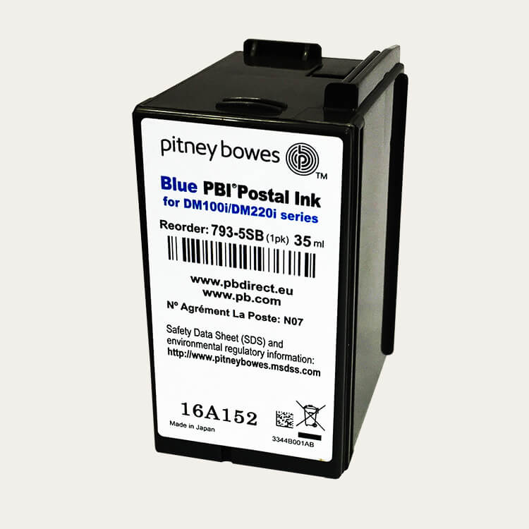 Pitney Bowes DM110i Ink, DM160i Ink & DM220i Ink - Authentic Smart Blue Ink Cartridge