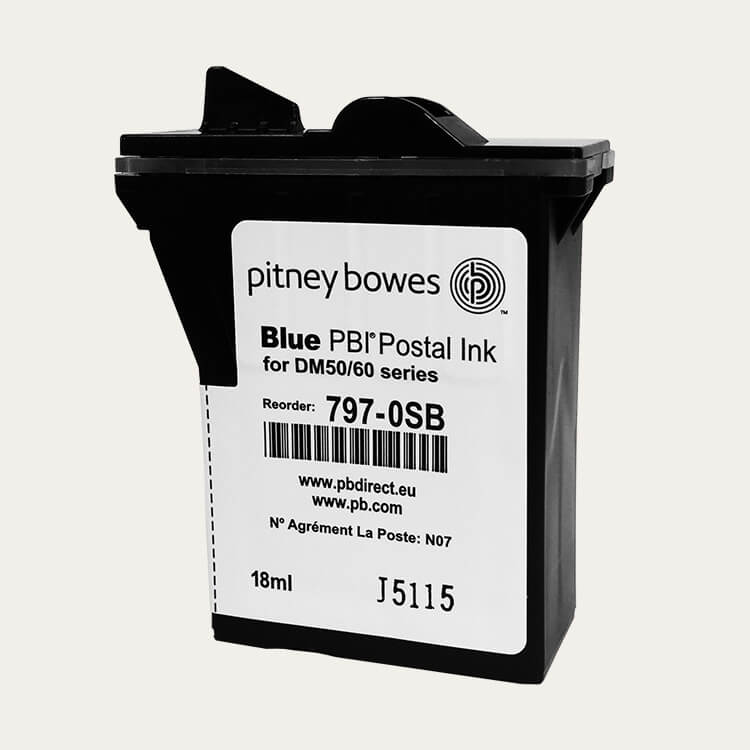 Pitney Bowes DM60 Ink & K722 Ink - Authentic Blue Ink Cartridge